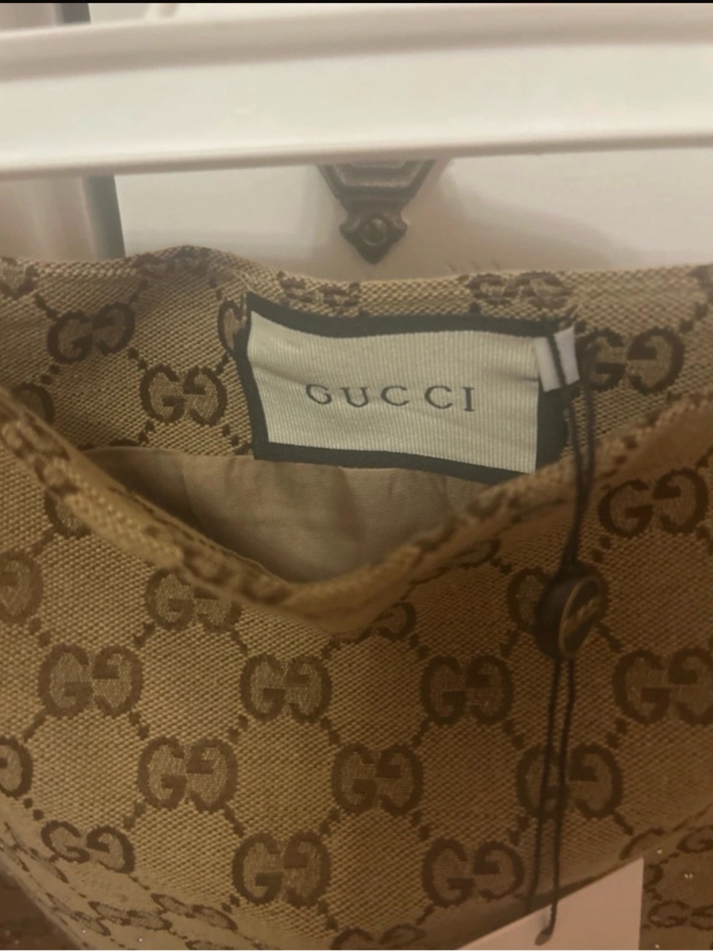 Gucci Brown GG Monogram Mini Skirt with Gold Sequin Hemline - Picture 3 of 4